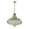 Dar Lighting Dar - Asmara 6 Light Pendant Antique Brass Crystal