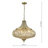 Dar Lighting Dar - Asmara 6 Light Pendant Antique Brass Crystal