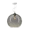 Dar Lighting Dar - Aulax 1 Light Pendant Silver Smoked Glass With Dimple Effect