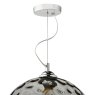 Dar Lighting Dar - Aulax 1 Light Pendant Silver Smoked Glass With Dimple Effect