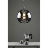 Dar Lighting Dar - Aulax 1 Light Pendant Silver Smoked Glass With Dimple Effect