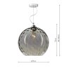 Dar Lighting Dar - Aulax 1 Light Pendant Silver Smoked Glass With Dimple Effect