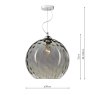 Dar Lighting Dar - Aulax 1 Light Pendant Silver Smoked Glass With Dimple Effect