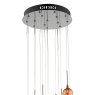 Dar Lighting Dar - Aurelia 15lt Cluster Pendant Black Chrome Copper/Bronze Glass