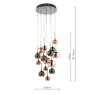 Dar Lighting Dar - Aurelia 15lt Cluster Pendant Black Chrome Copper/Bronze Glass