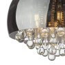 Dar Lighting Dar - Aviel 5 Light Flush Smoked Shade With Clear Glass Droppers