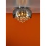 Dar Lighting Dar - Aviel 5 Light Flush Smoked Shade With Clear Glass Droppers