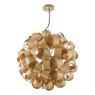 Dar Lighting Dar - Ayna 6 Light Single Pendant Real Ash Veneer Satin Nickel