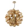 Dar Lighting Dar - Ayna 6 Light Single Pendant Real Ash Veneer Satin Nickel