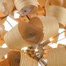 Dar Lighting Dar - Ayna 6 Light Single Pendant Real Ash Veneer Satin Nickel
