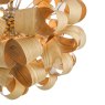 Dar Lighting Dar - Ayna 6 Light Single Pendant Real Ash Veneer Satin Nickel
