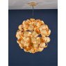 Dar Lighting Dar - Ayna 6 Light Single Pendant Real Ash Veneer Satin Nickel