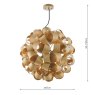 Dar Lighting Dar - Ayna 6 Light Single Pendant Real Ash Veneer Satin Nickel