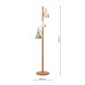 Dar Lighting Dar - Blyton 3 Light Floor Lamp Wood Cream/Grey