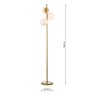 Dar Lighting Dar - Bombazine 3 Light Floor Lamp Natural Brass Opal Glass
