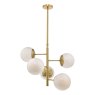 Dar Lighting Dar - Bombazine 5 Light Pendant Natural Brass Opal Glass