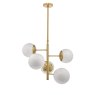 Dar Lighting Dar - Bombazine 5 Light Pendant Natural Brass Opal Glass