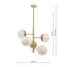 Dar Lighting Dar - Bombazine 5 Light Pendant Natural Brass Opal Glass