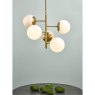 Dar Lighting Dar - Bombazine 5 Light Pendant Natural Brass Opal Glass