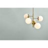 Dar Lighting Dar - Bombazine 5 Light Pendant Natural Brass Opal Glass