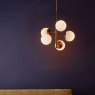 Dar Lighting Dar - Bombazine 5 Light Pendant Natural Brass Opal Glass