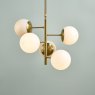 Dar Lighting Dar - Bombazine 5 Light Pendant Natural Brass Opal Glass