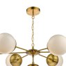 Dar Lighting Dar - Bombazine 7 Light Pendant Natural Brass White Opal Glass