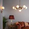 Dar Lighting Dar - Bombazine 7 Light Pendant Natural Brass White Opal Glass
