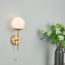Dar Lighting Dar - Bombazine Wall Light Natural Brass Opal Glass