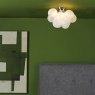 Dar Lighting Dar - Bubbles 4 Light Flush Polished Chrome Frosted Glass