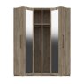 One Call Furniture Dorset - Four Door Bifold Wardrobe with Two Mirrors (Soft close)