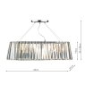 Dar Lighting Dar - Cecilia 3 Light G9 Oval Linear Pendant Bar