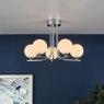 Dar Lighting Dar - Cradle 5 Light Semi Flush Polished Chrome Opal Glass