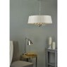 Dar Lighting Dar - Cristin 4 Light Pendant Polished Nickel With Ivory Shade