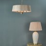 Dar Lighting Dar - Cristin 4 Light Pendant Polished Nickel With Ivory Shade