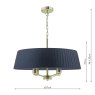 Dar Lighting Dar - Cristin 4 Light Pendant Satin Brass With Navy Shade