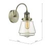 Dar Lighting Dar - Curtis Wall Light Antique Brass & Champagne Glass