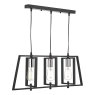 Dar Lighting Dar - Dax 3 Light Bar Pendant Black & Polished Chrome