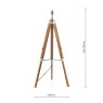 Dar Lighting Dar - Easel Tripod Floor Lamp Light Wood Polished Chrome Base Only