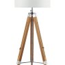 Dar Lighting Dar - Easel Tripod Floor Lamp Light Wood Polished Chrome Base Only