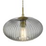 Dar Lighting Dar - Edmond 1 Light Pendant Smoked Glass Antique Brass Detail