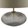 Dar Lighting Dar - Edmond Table Lamp Smoked Glass Antique Brass Detail With Shade