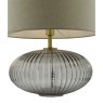 Dar Lighting Dar - Edmond Table Lamp Smoked Glass Antique Brass Detail With Shade