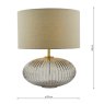 Dar Lighting Dar - Edmond Table Lamp Smoked Glass Antique Brass Detail With Shade