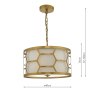 Dar Lighting Dar - Epstein 3 Light Pendant Gold With Ivory Shade