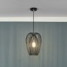 Dar Lighting Dar - Ero 1 Light Single Pendant Black And Chrome