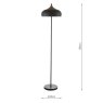 Dar Lighting Dar - Gaucho 2 Light Floor Lamp Black