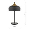 Dar Lighting Dar - Gaucho 2 Light Table Lamp Black