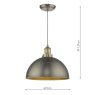 Dar Lighting Dar - Governor Pendant Antique Chrome Antique Brass