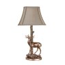 Dar Lighting Dar - Gulliver Deer Table Lamp in Aged Brass With Shade